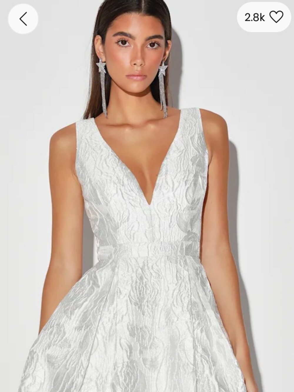 Lulus Lost In The Magic Ivory Metallic Jacquard Sleeveless Maxi Dress White - Picture 2 of 8